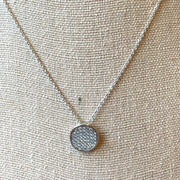 nOir Silver Necklace with Pave Charm - Picture 1 of 8